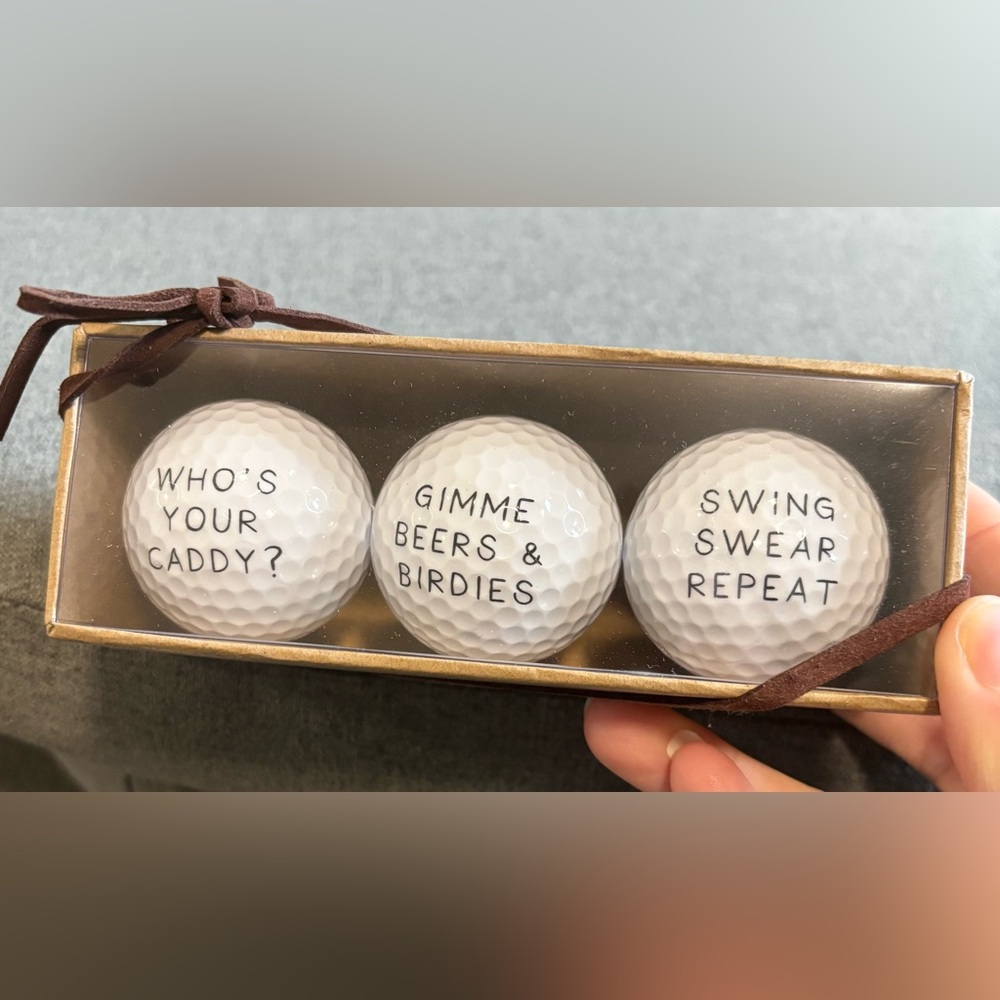 Mud Pie Humorous Golf Ball Set - White